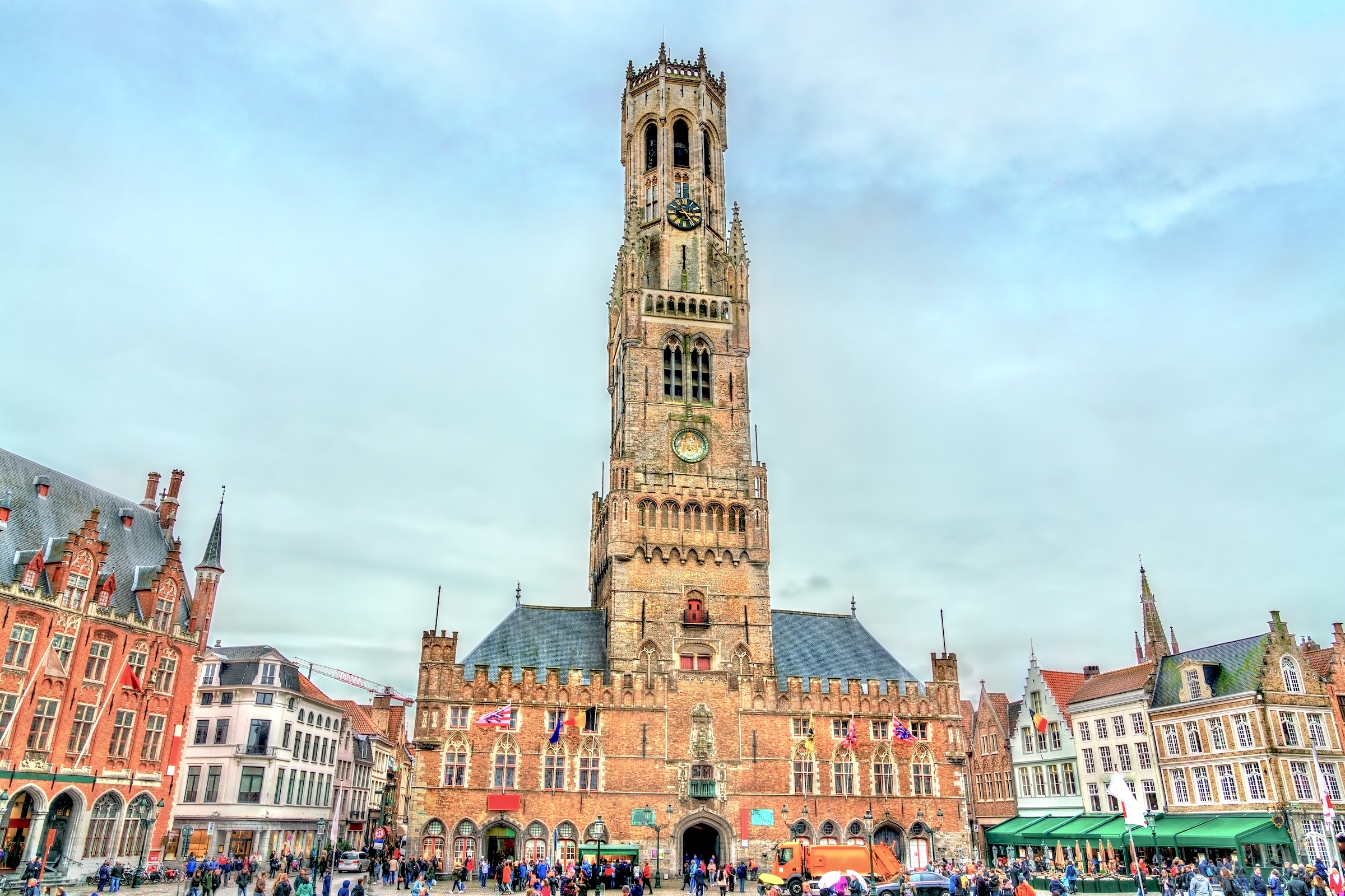 The Belfry, medieval bell tower on the Market Square in Bruges