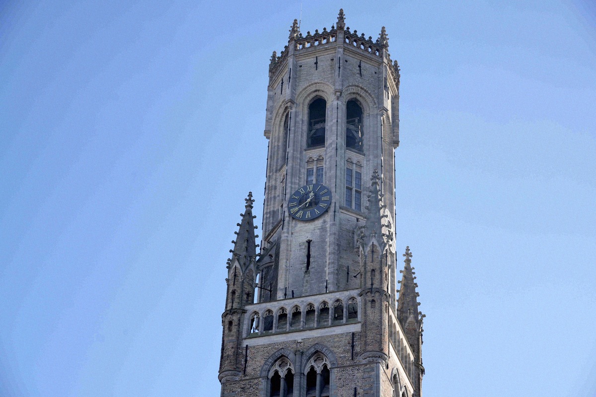 The Belfry, medieval bell tower on the Market Square in Bruges
